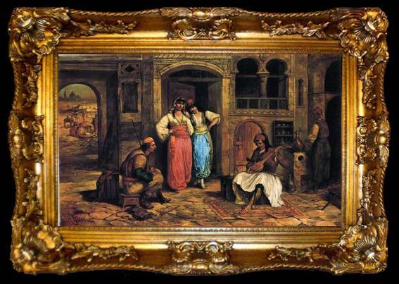 framed  unknow artist Arab or Arabic people and life. Orientalism oil paintings 598, ta009-2